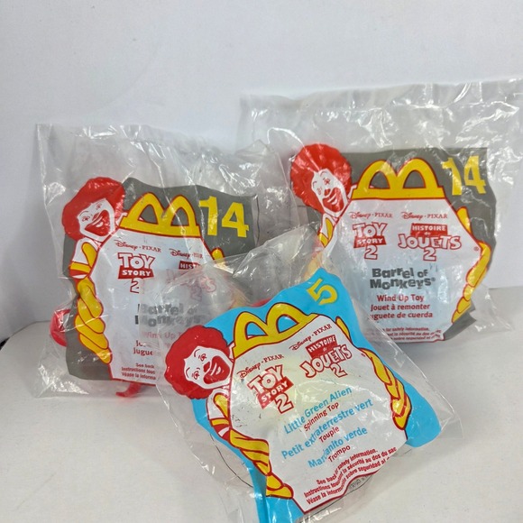 McDonald's Other - Vintage Disney Toy Story 2 McDonalds Happy Meal Toys Lot 1999 Alien Monkeys 3pc